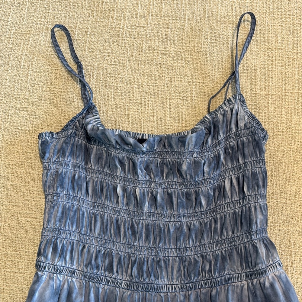 Gap Blue 100% Cotton Adjustable Strap Midi Dress Size XS - Picture 3 of 6